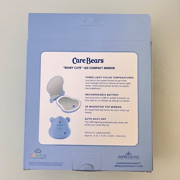 Brand New Care Bears Beary Cute Compact LED Mirror Grumpy Bear Blue - Picture 4 of 9